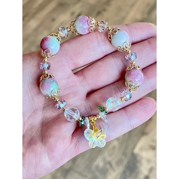 Swarovski Beaded Charm Butterfly Bracelet - Picture 7 of 7